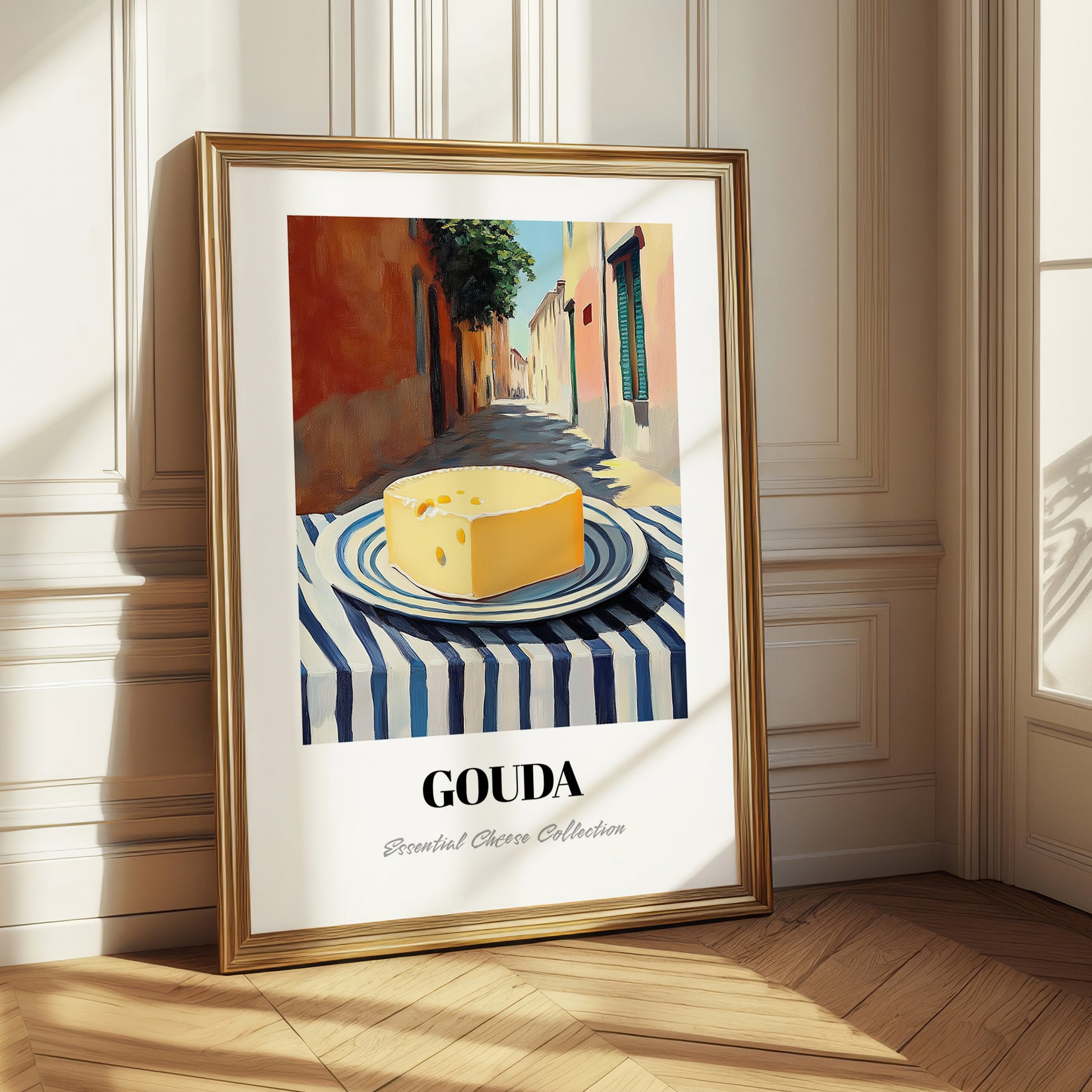 Gouda – Italian Outdoor Café Scene, Cheese Wall Painting