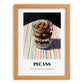 Pecans – on Striped Tablecloth, Nuts Still Life, set in oak frame