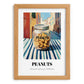 Peanuts – Italian Café on the Corner, Nuts Illustration, set in oak frame
