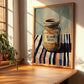 Sesame Seeds – on Striped Tablecloth, Nuts Poster, clean layout with no caption