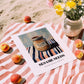 Sesame Seeds – on Striped Tablecloth, Nuts Poster, unframed on coastal sand