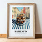 Hazelnuts – Italian Café on the Corner, Nuts Print, in wooden frame leaning on the floor