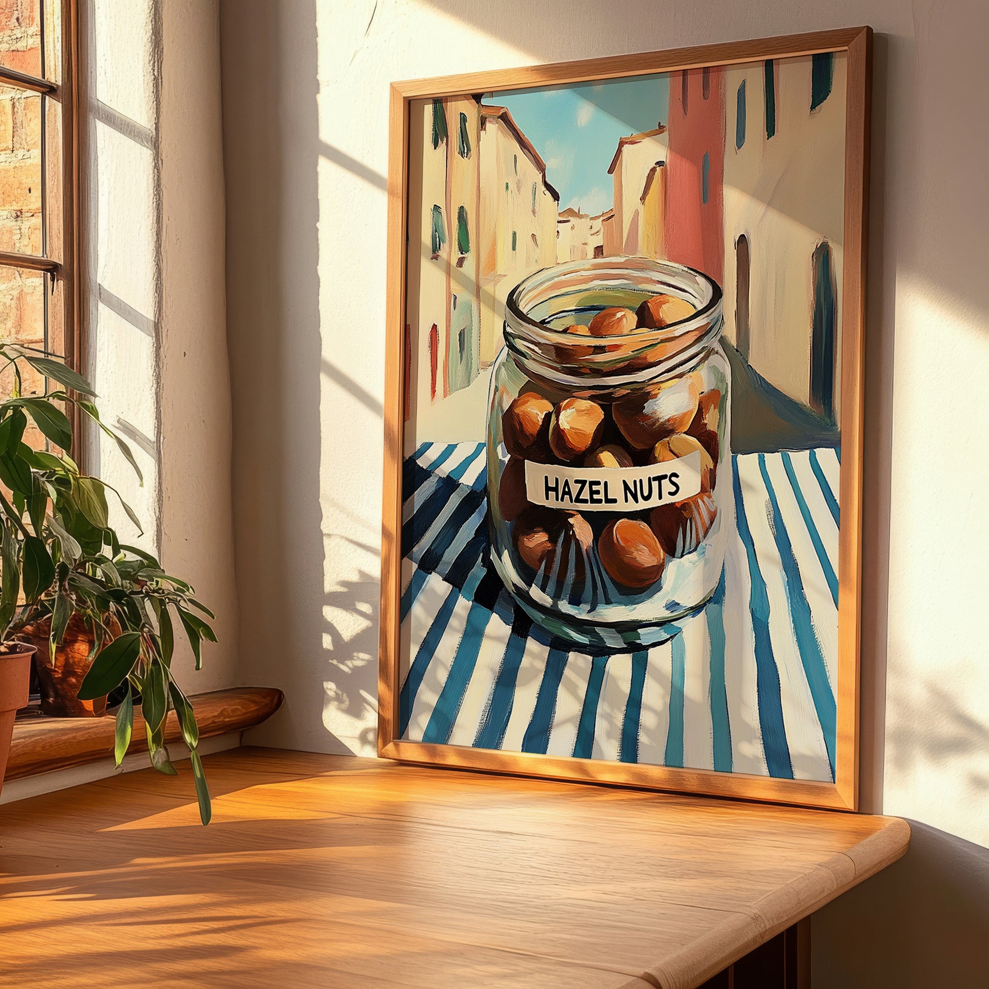 Hazelnuts – Italian Café on the Corner, Nuts Print, clean layout with no caption