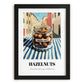 Hazelnuts – Italian Café on the Corner, Nuts Print, in sleek black frame