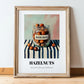 Hazelnuts – on Striped Tablecloth, Nuts Wall Decor, in wooden frame leaning on the floor