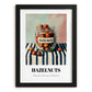 Hazelnuts – on Striped Tablecloth, Nuts Wall Decor, in sleek black frame