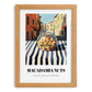 Macadamia – Italian Outdoor Café Scene, Nuts Wall Art, set in oak frame