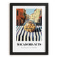 Macadamia – Italian Outdoor Café Scene, Nuts Wall Art, in sleek black frame