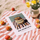 Macadamia – on Striped Tablecloth, Nuts Painting, unframed on coastal sand