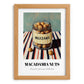 Macadamia – on Striped Tablecloth, Nuts Painting, set in oak frame