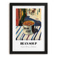 Bean Soup – Italian Café on the Corner, Canned Vegetables Wall Art, in sleek black frame
