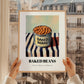 Baked Beans – on Striped Tablecloth, Canned Vegetables Illustration, styled in a charming Paris street view