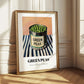 Green Peas – on Striped Tablecloth, Canned Vegetables Poster