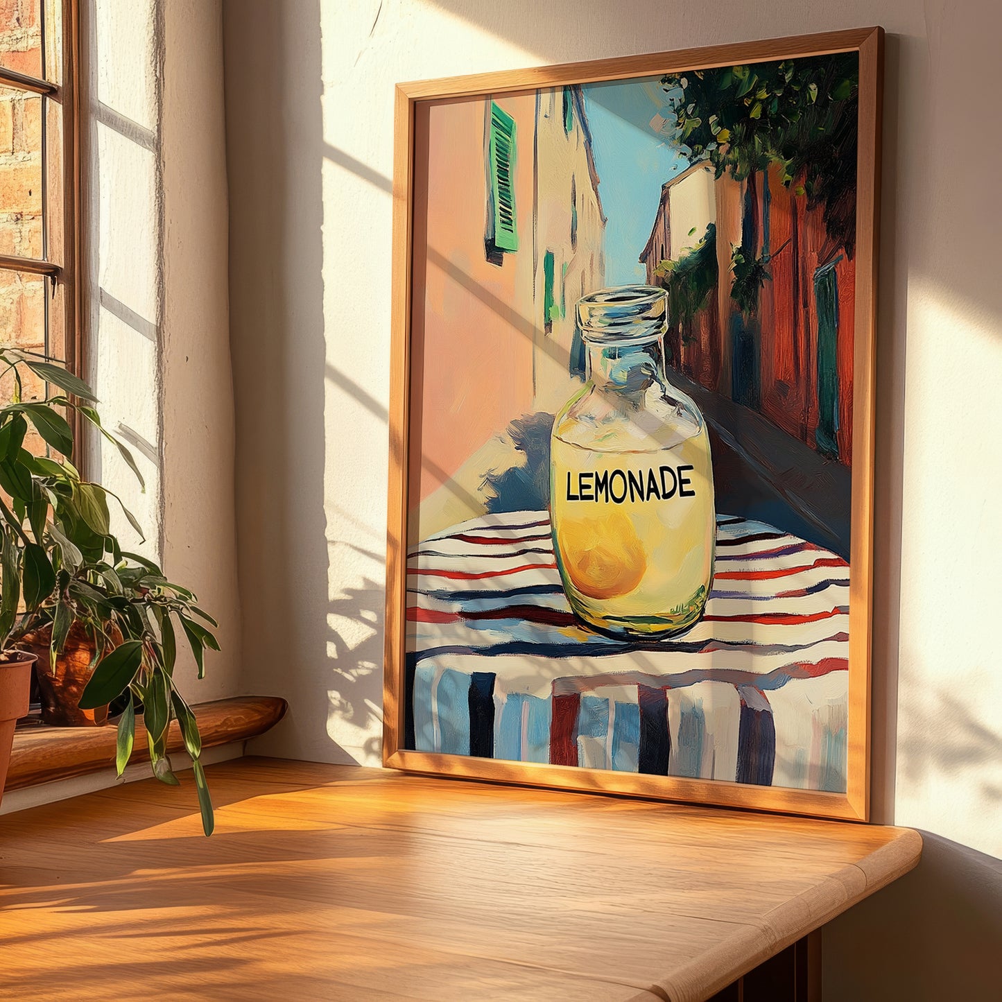 Lemonade – Italian Street Café Scene, Lemonade Illustration, clean layout with no caption