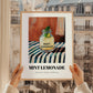 Mint Lemonade – on Striped Tablecloth, Lemonade Still Life, styled in a charming Paris street view