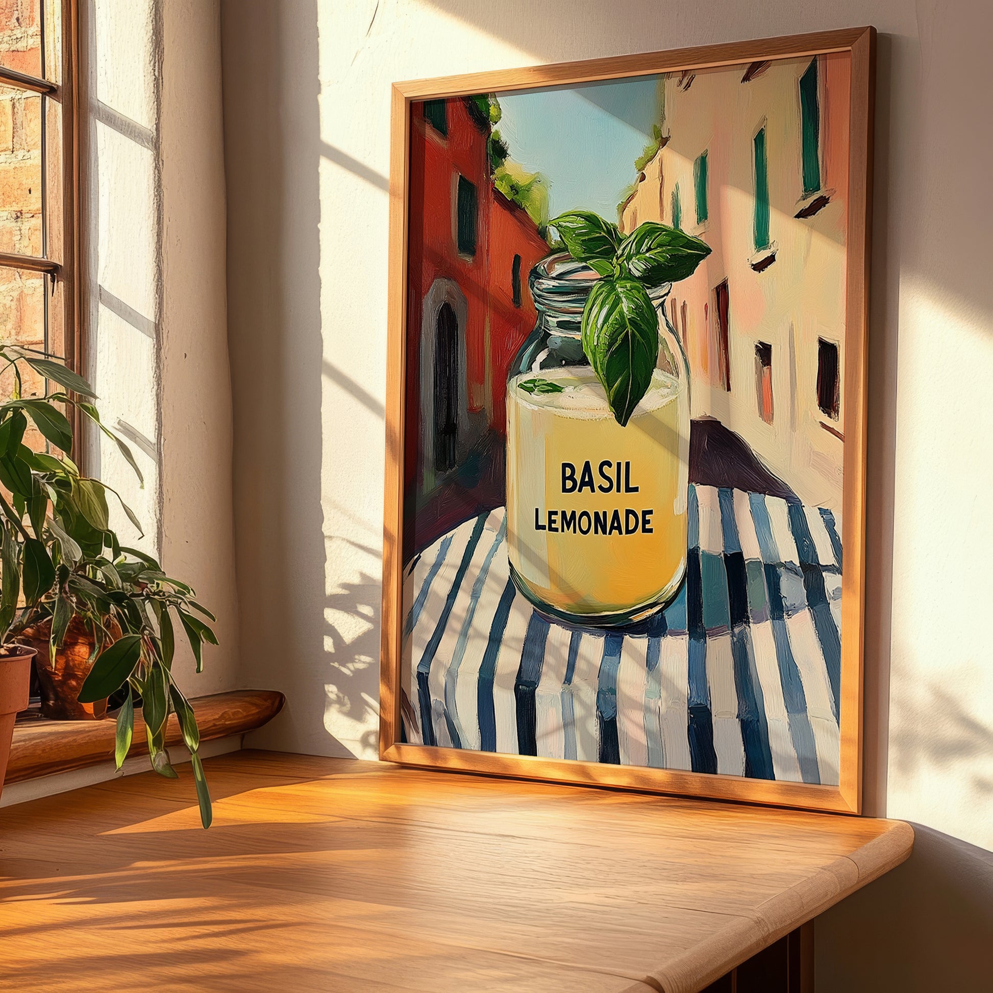 Basil Lemonade – Italian Café on the Corner, Lemonade Wall Painting, clean layout with no caption