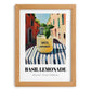 Basil Lemonade – Italian Café on the Corner, Lemonade Wall Painting, set in oak frame