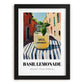 Basil Lemonade – Italian Café on the Corner, Lemonade Wall Painting, in sleek black frame