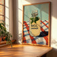 Basil Lemonade – on Striped Tablecloth, Lemonade Illustration, clean layout with no caption
