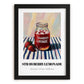 Strawberry Lemonade – on Striped Tablecloth, Lemonade Painting, in sleek black frame