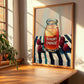Raspberry Lemonade – on Striped Tablecloth, Lemonade Painting, clean layout with no caption