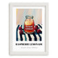 Raspberry Lemonade – on Striped Tablecloth, Lemonade Painting, placed in minimal white frame