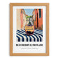 Blueberry Lemonade – Italian Outdoor Café Scene, Lemonade Wall Decor, set in oak frame