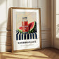 Watermelon Juice – on Striped Tablecloth, Lemonade Still Life