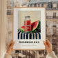 Watermelon Juice – on Striped Tablecloth, Lemonade Still Life, styled in a charming Paris street view