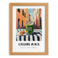 Celery Juice – Italian Urban Café Scene, Lemonade Wall Print, set in oak frame