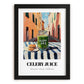 Celery Juice – Italian Urban Café Scene, Lemonade Wall Print, in sleek black frame