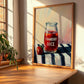 Strawberry Juice – on Striped Tablecloth, Lemonade Painting, clean layout with no caption
