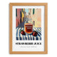 Strawberry Juice – Italian Urban Café Scene, Lemonade Wall Art, set in oak frame