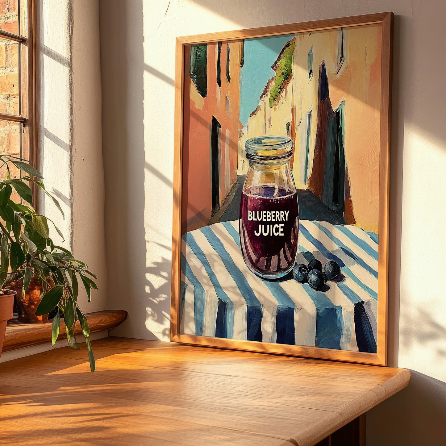 Blueberry Juice – Italian Café on the Corner, Lemonade Poster, clean layout with no caption
