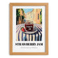 Strawberry Jam – Italian Urban Café Scene, Jam Painting, set in oak frame