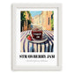 Strawberry Jam – Italian Urban Café Scene, Jam Painting, placed in minimal white frame