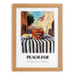 Peach Jam – Italian Street Café Scene, Jam Poster, set in oak frame