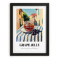 Grape Jelly – Italian Café on the Corner, Jam Illustration, in sleek black frame
