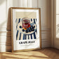 Grape Jelly – on Striped Tablecloth, Jam Art