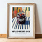 Mixed Berry Jam – Italian Outdoor Café Scene, Jam Wall Decor, in wooden frame leaning on the floor