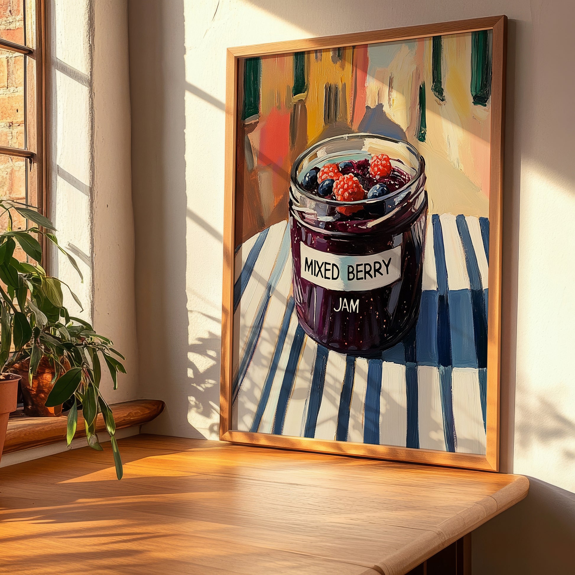 Mixed Berry Jam – Italian Outdoor Café Scene, Jam Wall Decor, clean layout with no caption