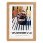 Mixed Berry Jam – Italian Outdoor Café Scene, Jam Wall Decor, set in oak frame