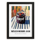Mixed Berry Jam – Italian Outdoor Café Scene, Jam Wall Decor, in sleek black frame
