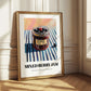 Mixed Berry Jam – on Striped Tablecloth, Jam Wall Decor
