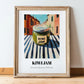 Kiwi Jam – Italian Street Café Scene, Jam Print, in wooden frame leaning on the floor