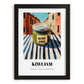 Kiwi Jam – Italian Street Café Scene, Jam Print, in sleek black frame
