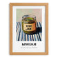 Kiwi Jam – on Striped Tablecloth, Jam Wall Decor, set in oak frame