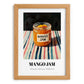 Mango Jam – on Striped Tablecloth, Jam Poster, set in oak frame