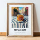 Mango Jam – Italian Street Café Scene, Jam Illustration, in wooden frame leaning on the floor