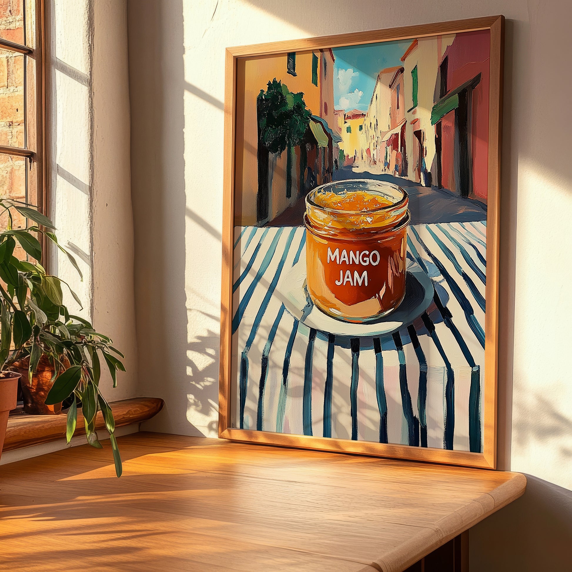 Mango Jam – Italian Street Café Scene, Jam Illustration, clean layout with no caption
